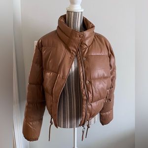 Love Tree puffer jacket faux leather